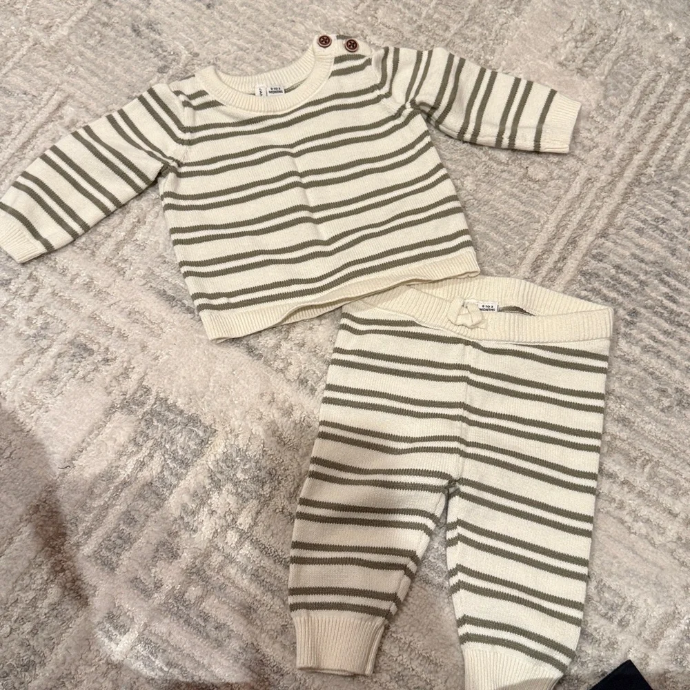 NWOT Janie and Jack Striped Knit Sweater Set